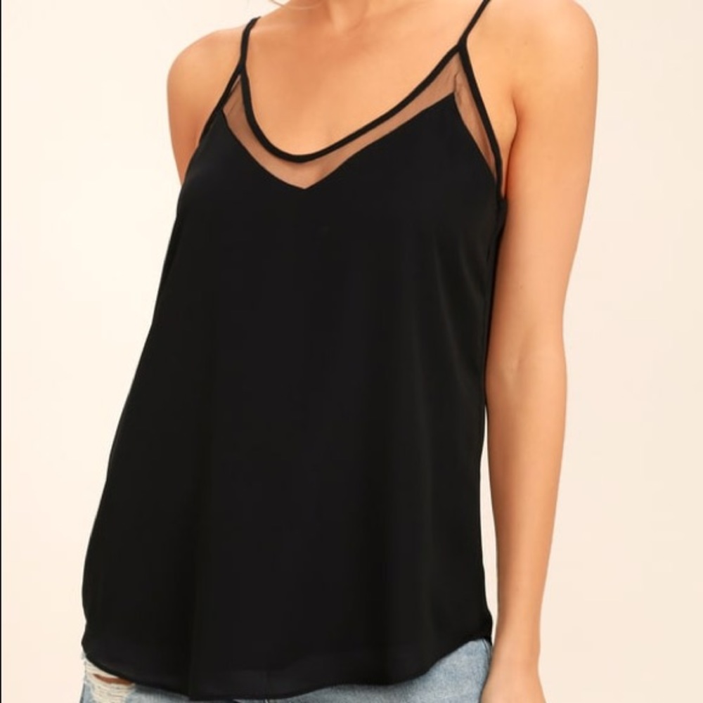 Lulus Sweet Fling Black Mesh Top